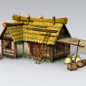 Ancient Thatched Cottage 3d model