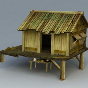 Detached Log Cabin 3d model