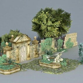 Ruinas del jardín modelo 3d