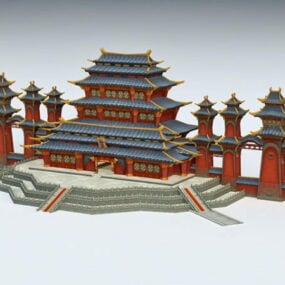 Modelo 3D do Palácio Chinês do Anime