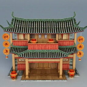 3д модель древней китайской таверны