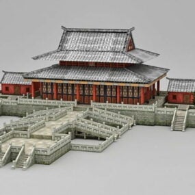 Modello 3d del palazzo orientale cinese