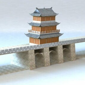 चीनी प्राचीन शहर गेट 3डी मॉडल