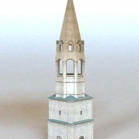 Middeleeuws klokkentoren 3D-model