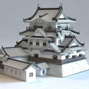 3D-Modell der alten japanischen Tempel