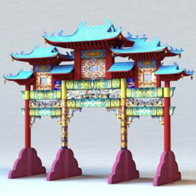 고대 중국 아치길 3d 모델