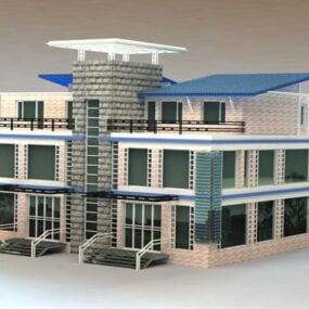 Modernes Stadthaus 3D-Modell