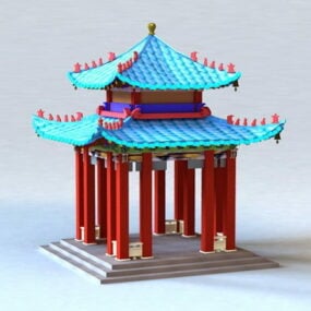 Qing Chinees paviljoen 3D-model