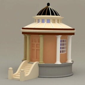 Gazebo de jardin de style romain modèle 3D