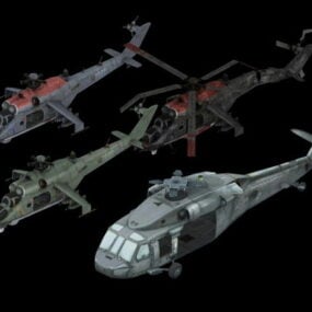Model 3D helikopterów wojskowych