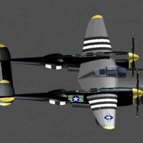 Avion de chasse P-38j modèle 3D