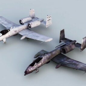 Dommages causés à l'avion A-10 Thunderbolt Ii modèle 3D