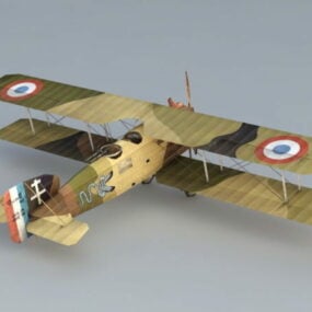 WW1 Breguet 14 fransk biplan bombefly 3d-modell