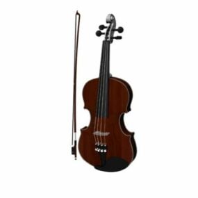 바이올린과 활 3d 모델