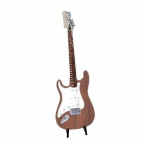 Modelo 3d de guitarra acústica eléctrica.