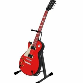 赤いエレキギター 3Dモデル
