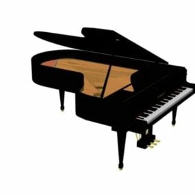 โมเดล 3 มิติแกรนด์เปียโนสีดำ