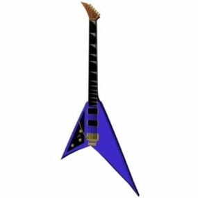 V Electric Bass Guitar 3d model