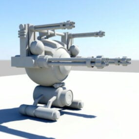 Futuristisches 3D-Modell eines Geschützturms