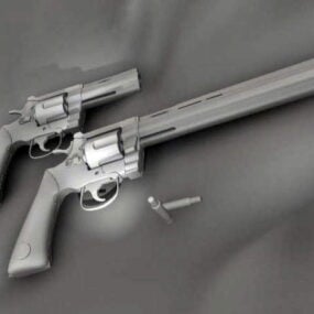 مسدس عتيق مع نموذج الحافظة ثلاثي الأبعاد