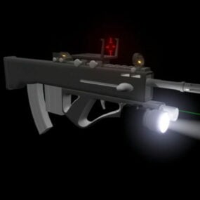 Assault Rifle With Attachments 3d model