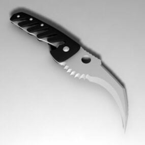 3д модель набора кухонных ножей в стеклянном ведре