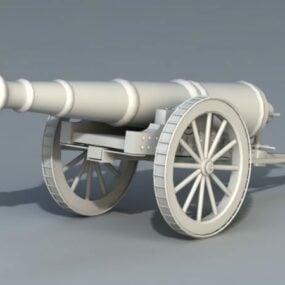 3д модель старой артиллерийской пушки
