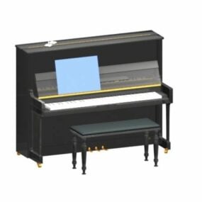 Electronic Piano With Bench 3d model