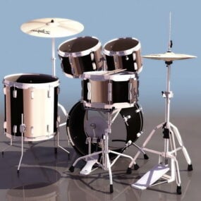 3d модель сучасної джазової барабанної установки