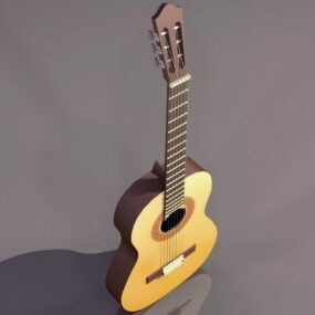 Modelo 3d de guitarra acústica moderna.
