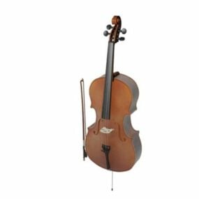 Cello With Bow 3d model