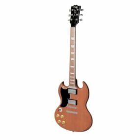 3д модель цельнокорпусной гитары Gibson Sg