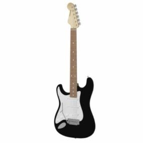 Fender Stratocaster mustavalkoinen 3d-malli
