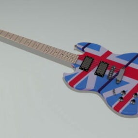 Model 3d Gitar Elektrik gaya Gibson Sg