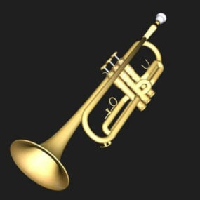 Modern B Flat Trumpet 3d model
