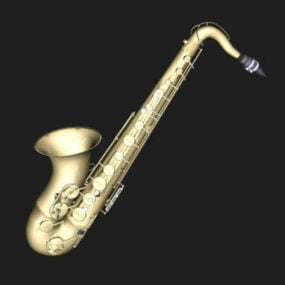 Instrument de saxophone alto doré modèle 3D