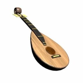 Necked Bowl Lute 3d model