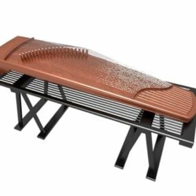 Guzheng no suporte Modelo 3d