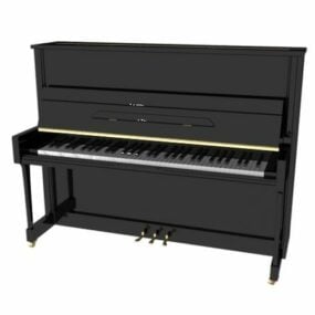 黒のアップライトピアノ 3D モデル