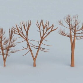 3д модель Зимних деревьев