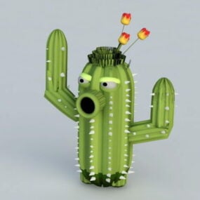 Kreslený 3D model kaktusu