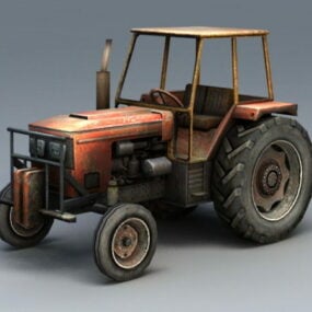老式踏板拖拉机3d模型