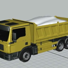 男子自卸卡车3d模型