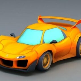 Cartoon Race Car 3d model