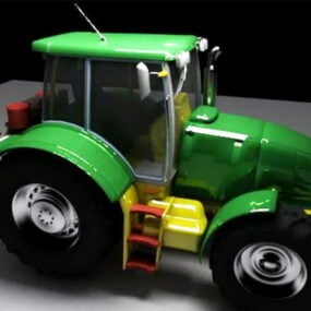 Old Green Tractor 3d model