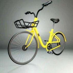 Modelo 3d de bicicleta amarilla