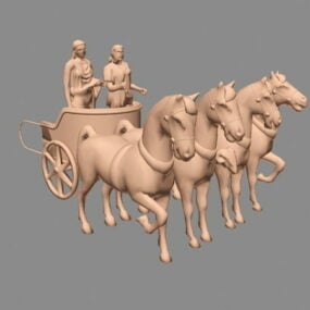 Chariot Drawn By Horses 3d model