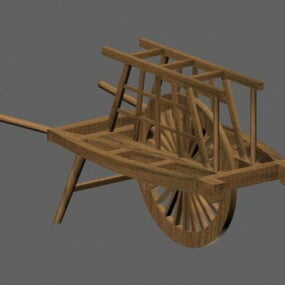 Ancient Chinese Wheelbarrow 3d model