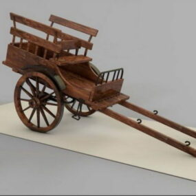 Старовинний дерев'яний вагон 3d модель
