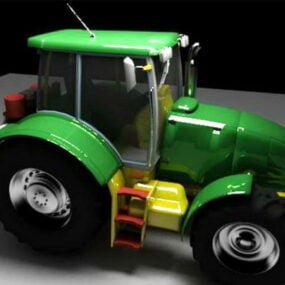 3д модель зеленого трактора